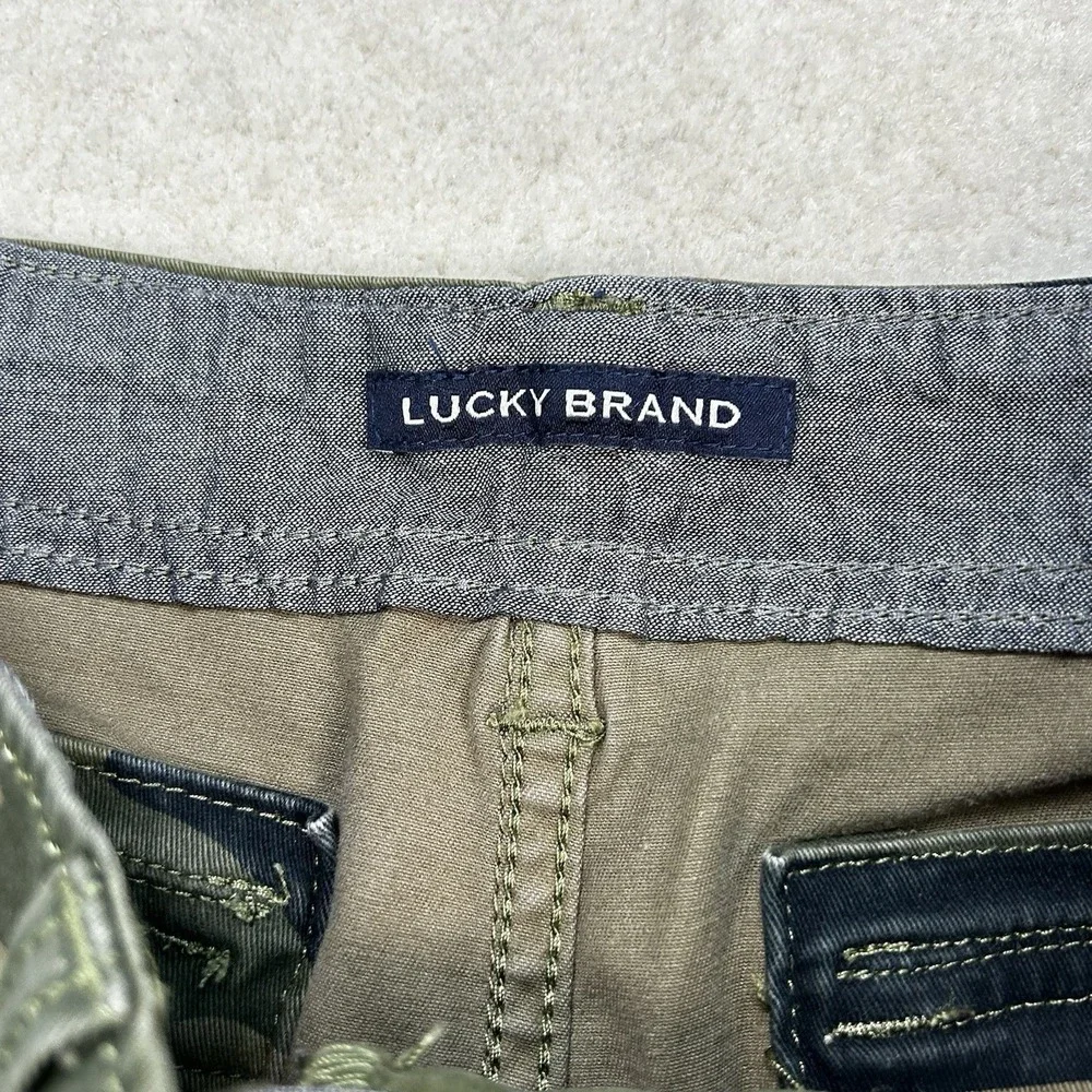 Lucky Brand Shorts Mens 32 Green Camo Cargo Stretch Utility Pockets Casual